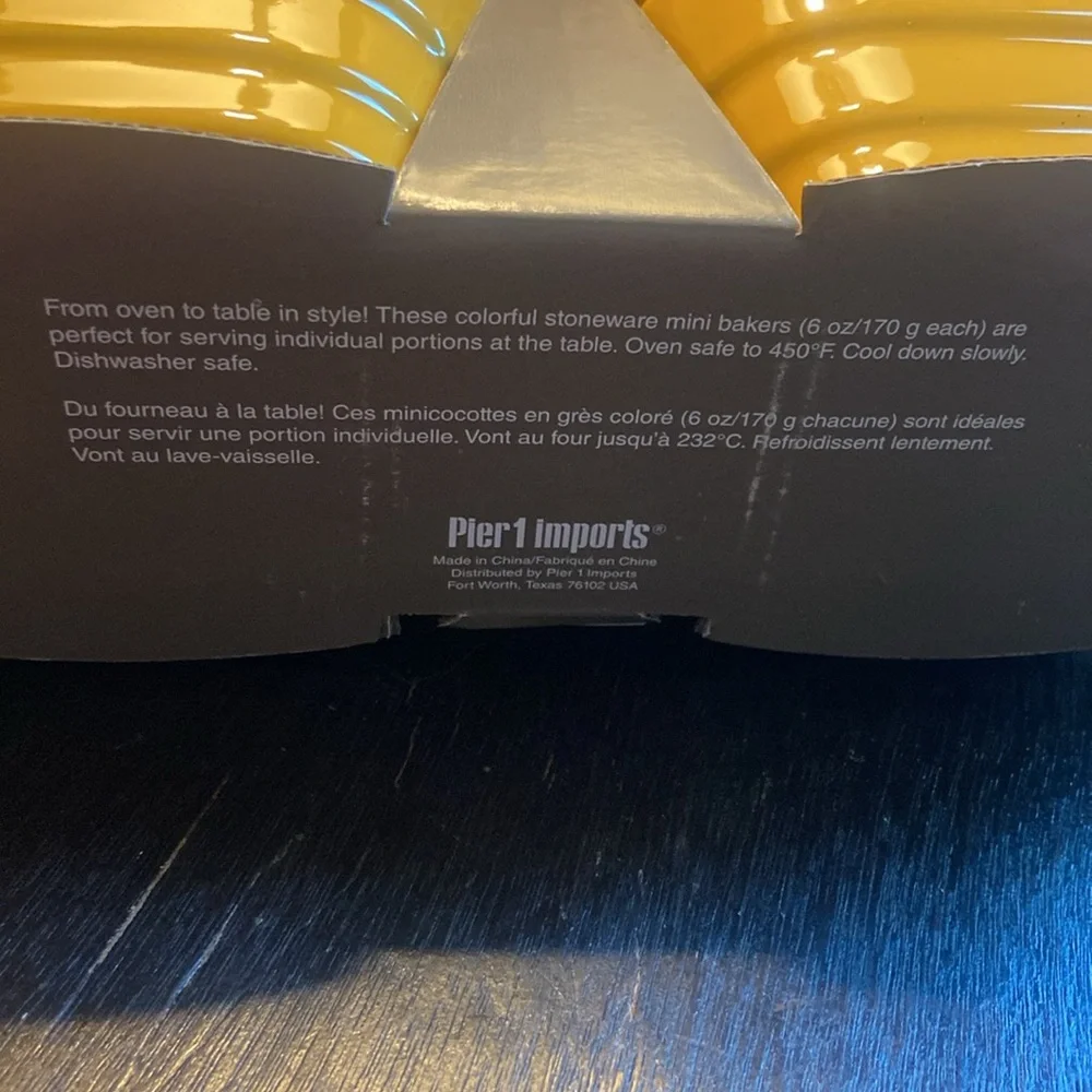 Pier 1 Imports Yellow Mini Stoneware Bakers